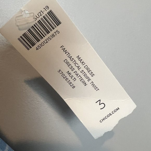 Chico's Fantastical Stripe Twist Front Maxi Dress US size XL Chicos Size 3 - Picture 3 of 9